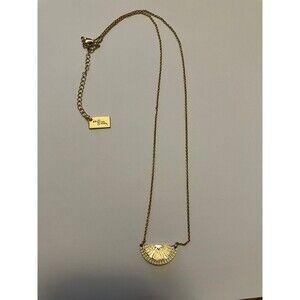 Lilly Pulitzer Necklace Gold Tone Citrus Slice Orange 18”+2” Extender